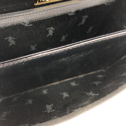 Yves Saint Laurent Logo Nylon Leather Top Handle Handbag Black Vintage w3hmrm