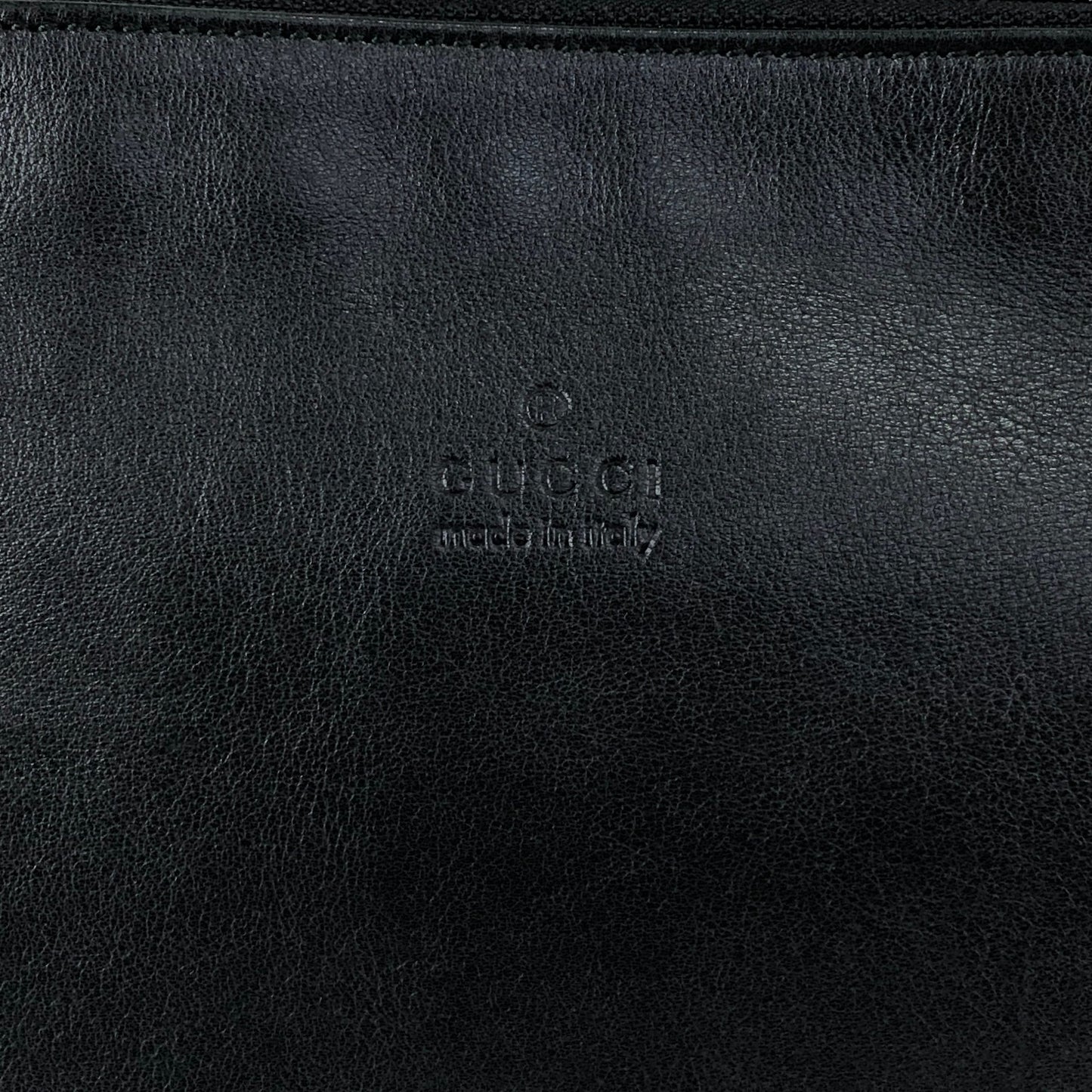 GUCCI Logo Embossed Shoulder bag Black Vintage v755ui
