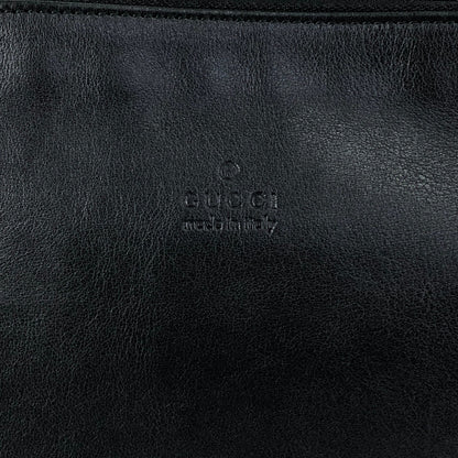 GUCCI Logo Embossed Shoulder bag Black Vintage v755ui