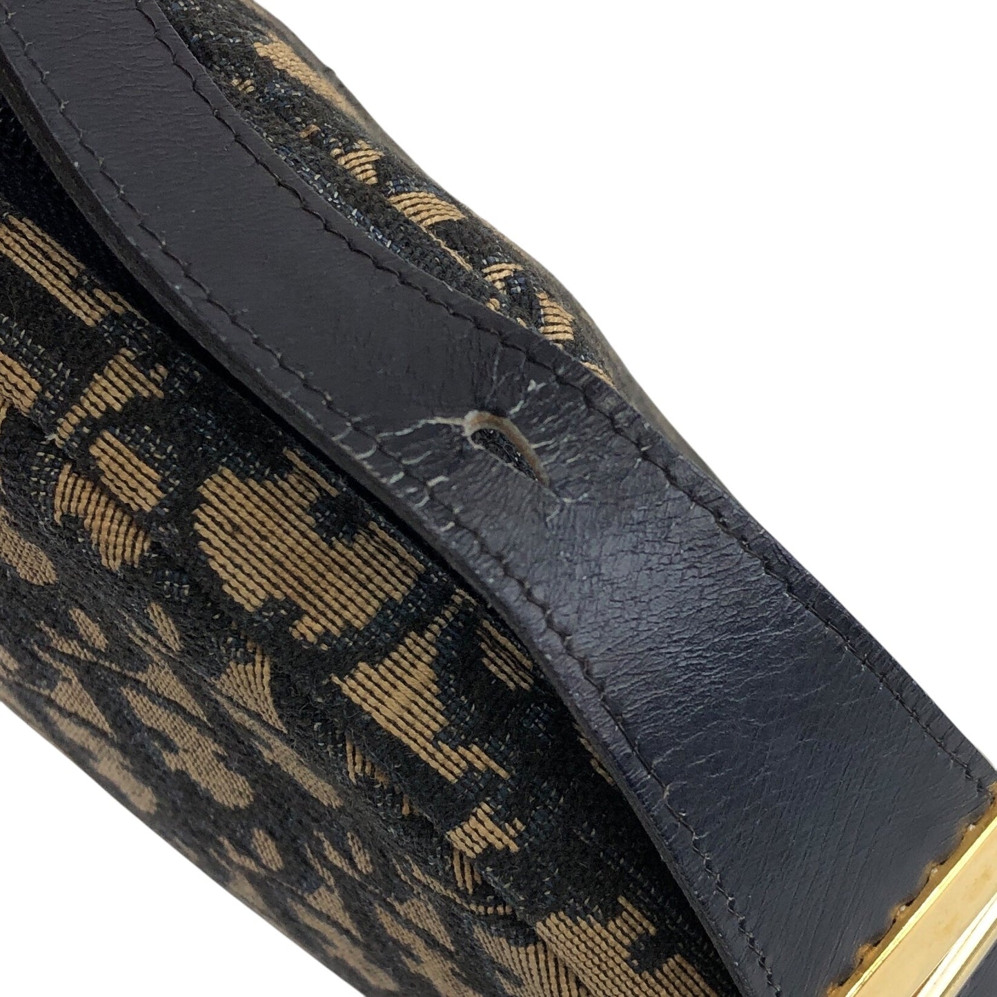 Christian Dior Trotter CD Logo 肩背包 海軍藍 復古 jwmwyf