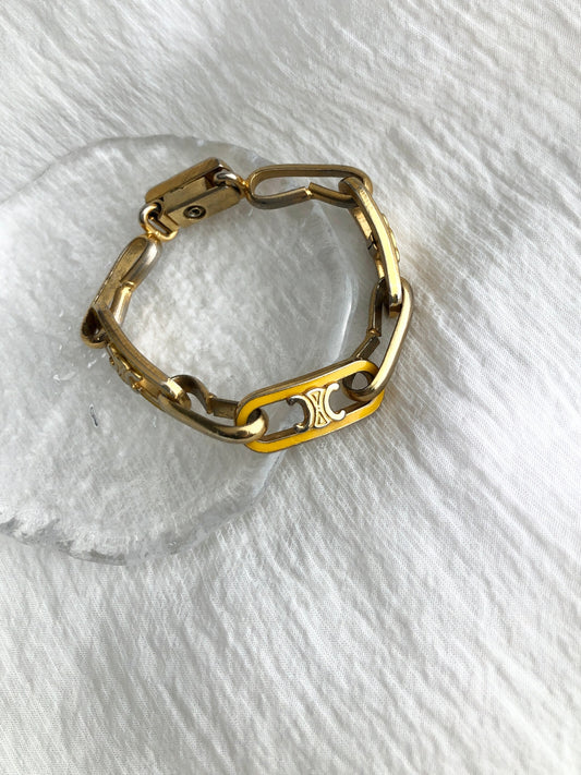 CELINE Triomphe Bracelet Gold Vintage dnaemn