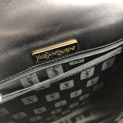 Yves Saint Laurent YSL Logo Charm Shoulder bag Black Vintage p7s3ib