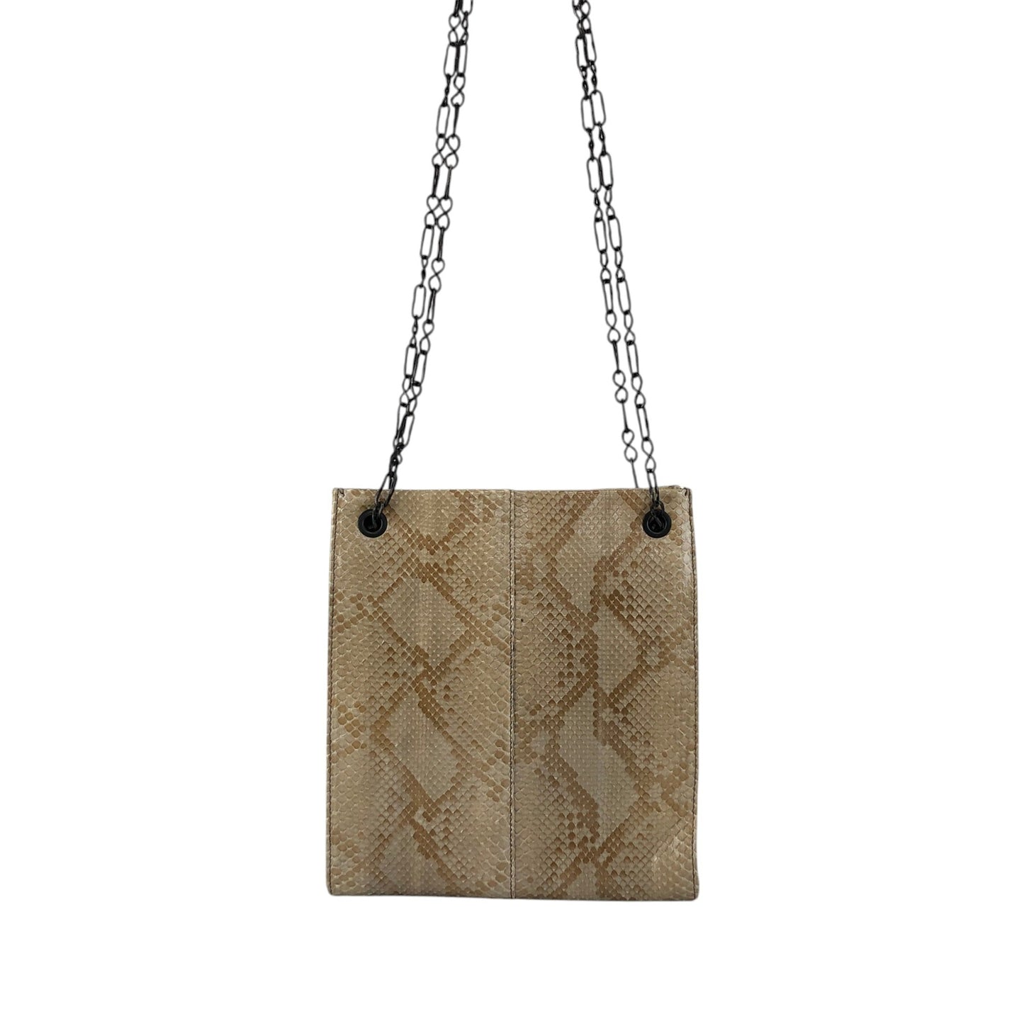PRADA Triangle Logo Chain Shoulder bag Beige Vintage 6b4rwd