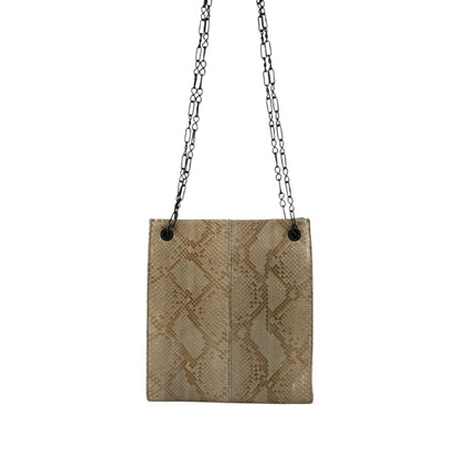 PRADA Triangle Logo Chain Shoulder bag Beige Vintage 6b4rwd