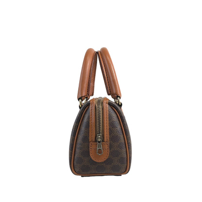 CELINE Macadam Two-way Small Handbag Shoulder bag Brown Vintage djp3ak