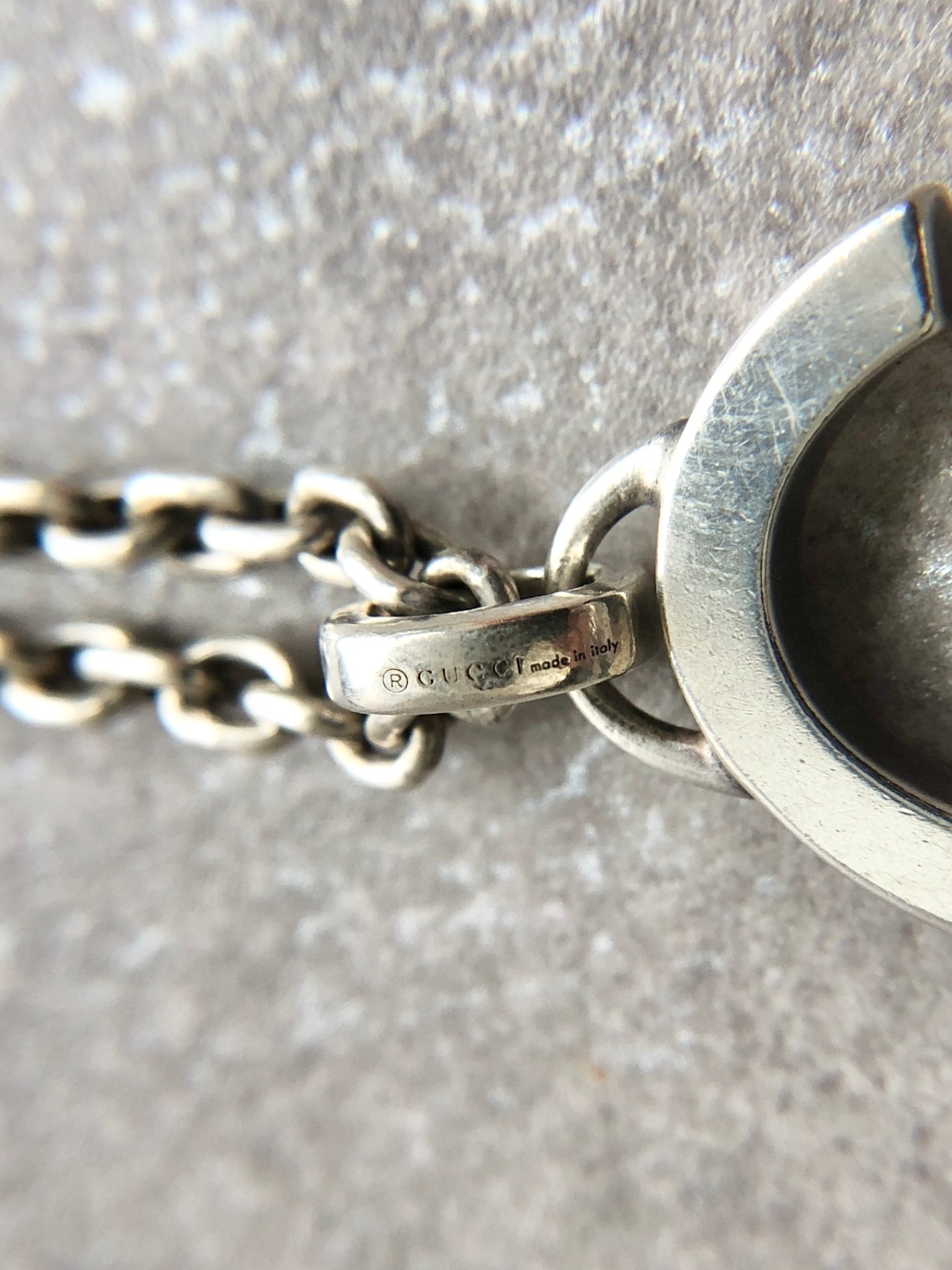 GUCCI G Motif Necklace Silver Vintage 2zfvnh