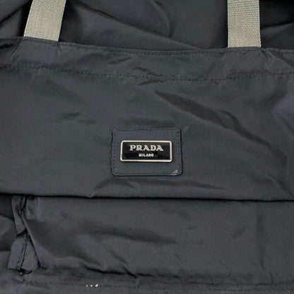PRADA Tessuto Triangle Logo Totebag Black Vintage kctbn3