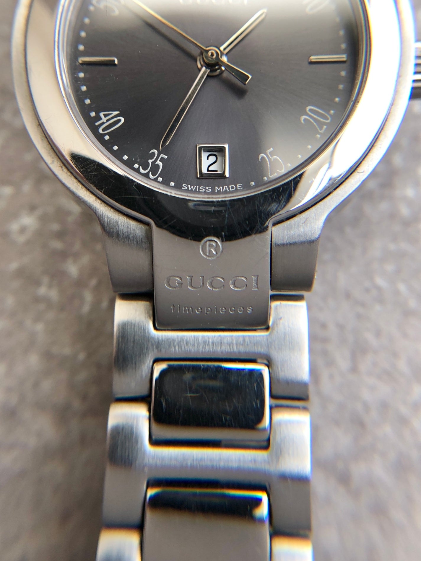 GUCCI Watch Silver×Black 8900L Vintage n8mf5a