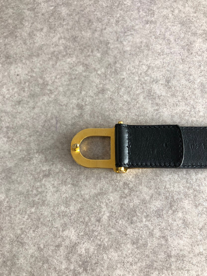 Christian Dior CD Logo Belt Black Vintage 5rtg4j