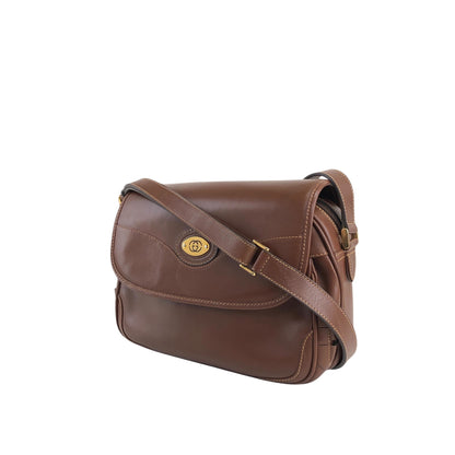 GUCCI Logo Shoulder bag Brown Vintage 56um6g