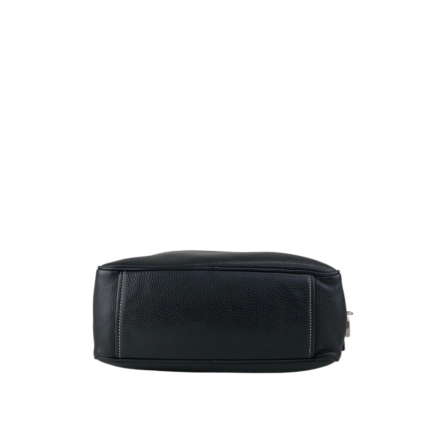 PRADA Logo Embossed Small Boston bag Handbag Black Vintage wuztbm