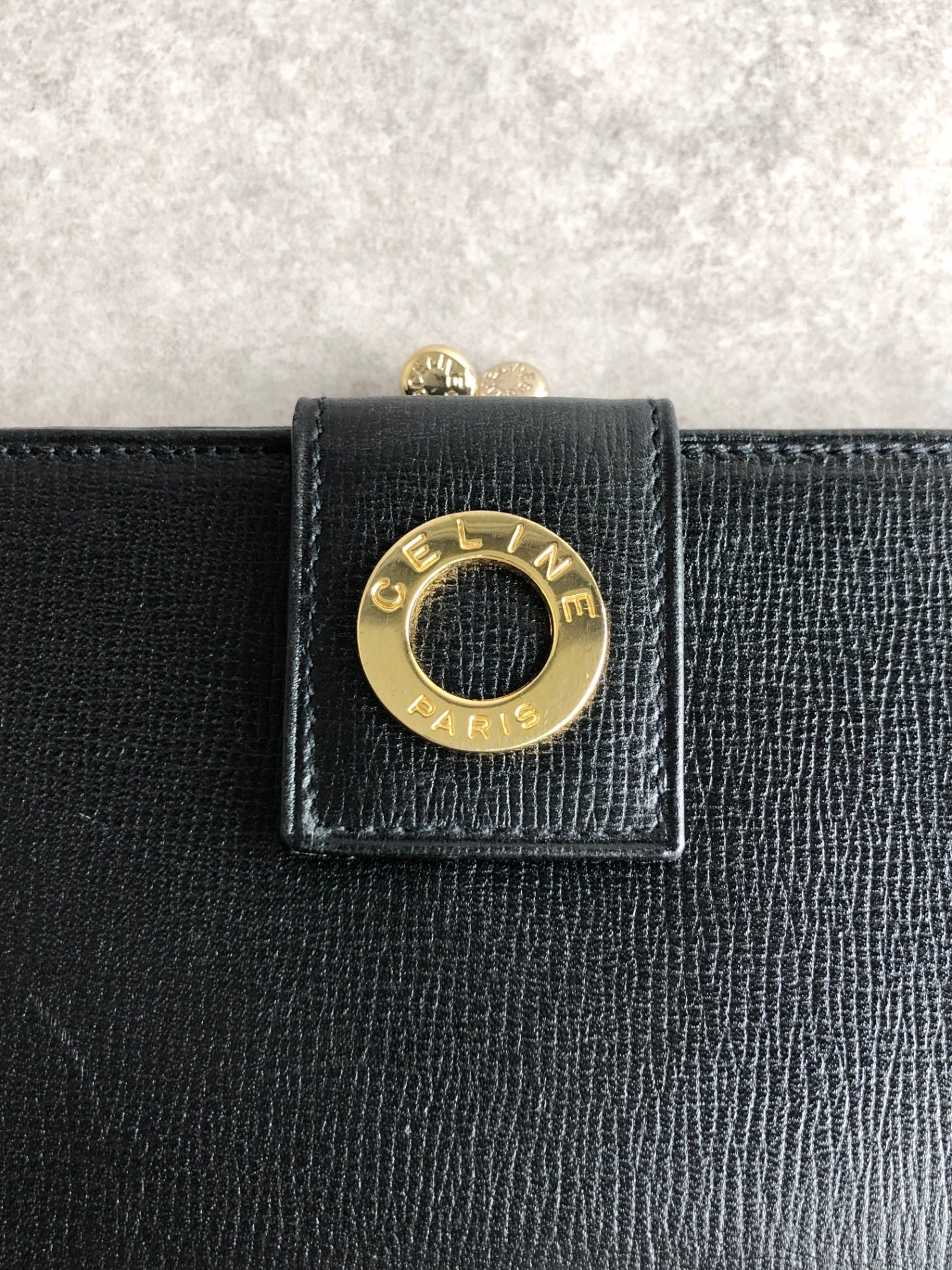 CELINE Circle Long Wallet Black Vintage eb8j2d