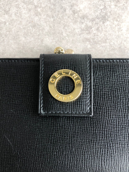 CELINE Circle Long Wallet Black Vintage eb8j2d