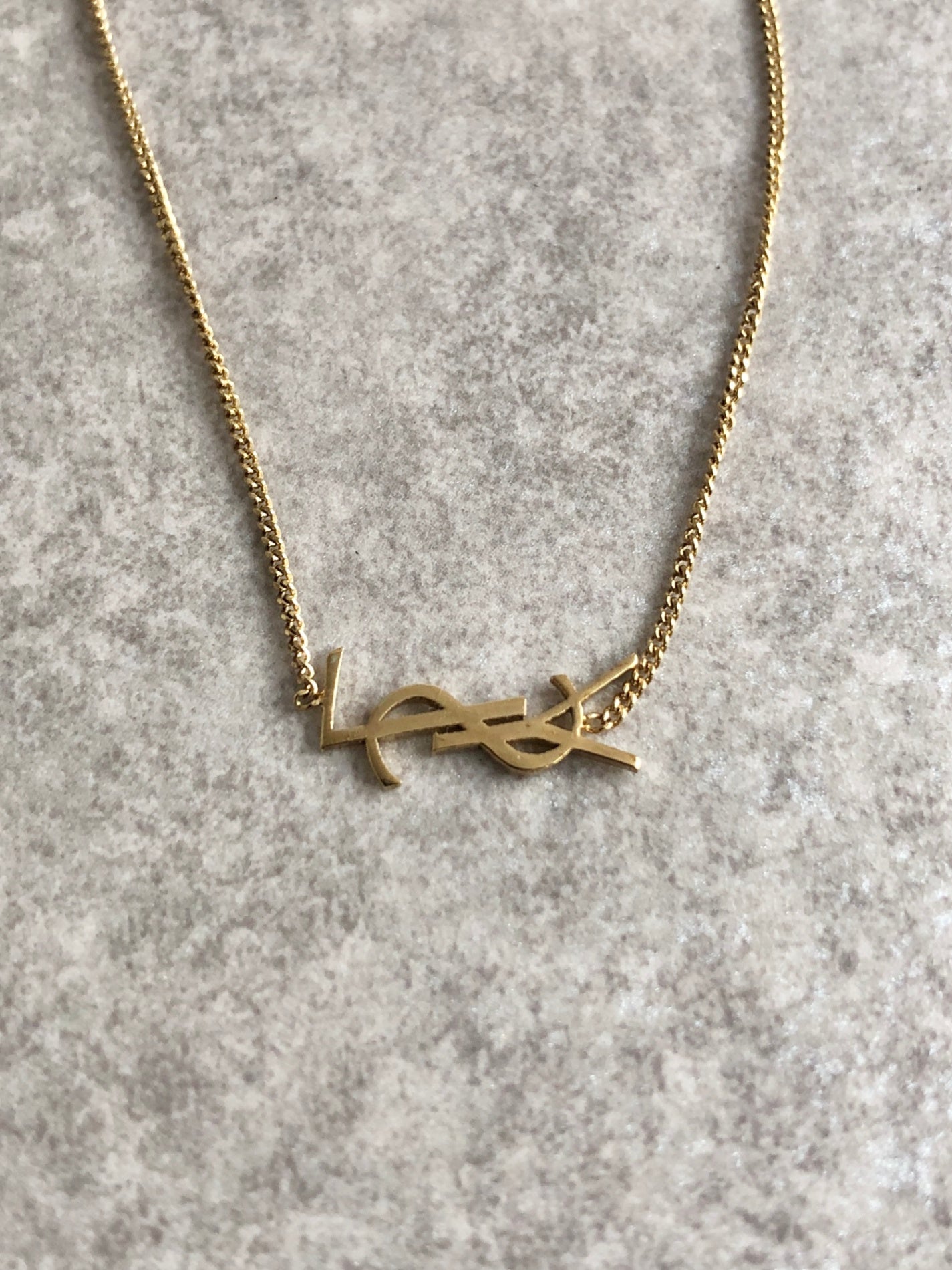 Yves Saint Laurent YSL Logo Bracelet Gold Vintage wanyw8