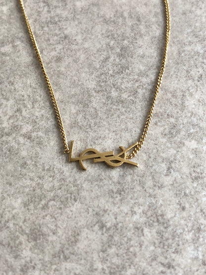 Yves Saint Laurent YSL Logo Bracelet Gold Vintage wanyw8
