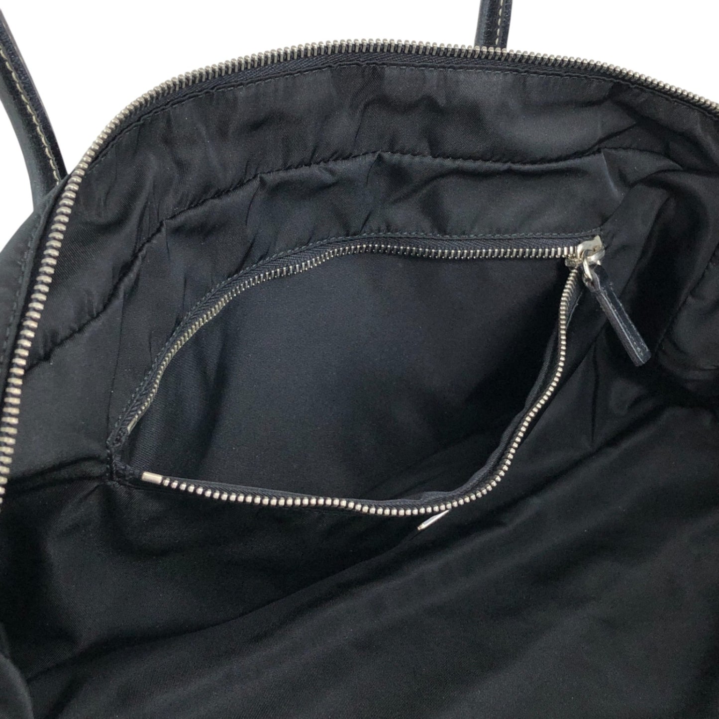 PRADA Tessuto Triangle Logo Padlock Small Boston bag Handbag Black Vintage xxiw34