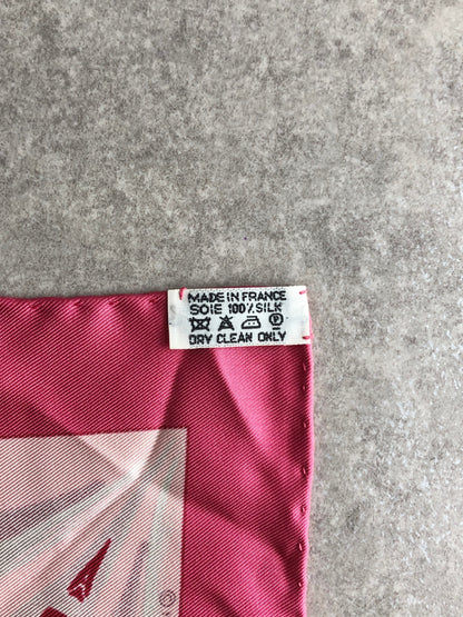 HERMES SILK Scarf Pink Vintage dmp2j5
