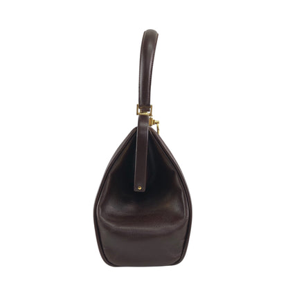 Christian Dior Gancini Metal Clasp Two-way Handbag Shoulder bag Brown Vintage pzns32