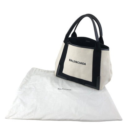 BALENCIAGA Handbag Totebag White×Black Vintage bpp756