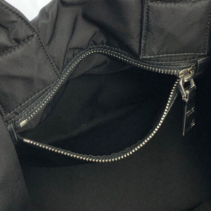 PRADA Triangle Logo Logo Motif Nylon Reversible Handbag Black Vintage arvf8t