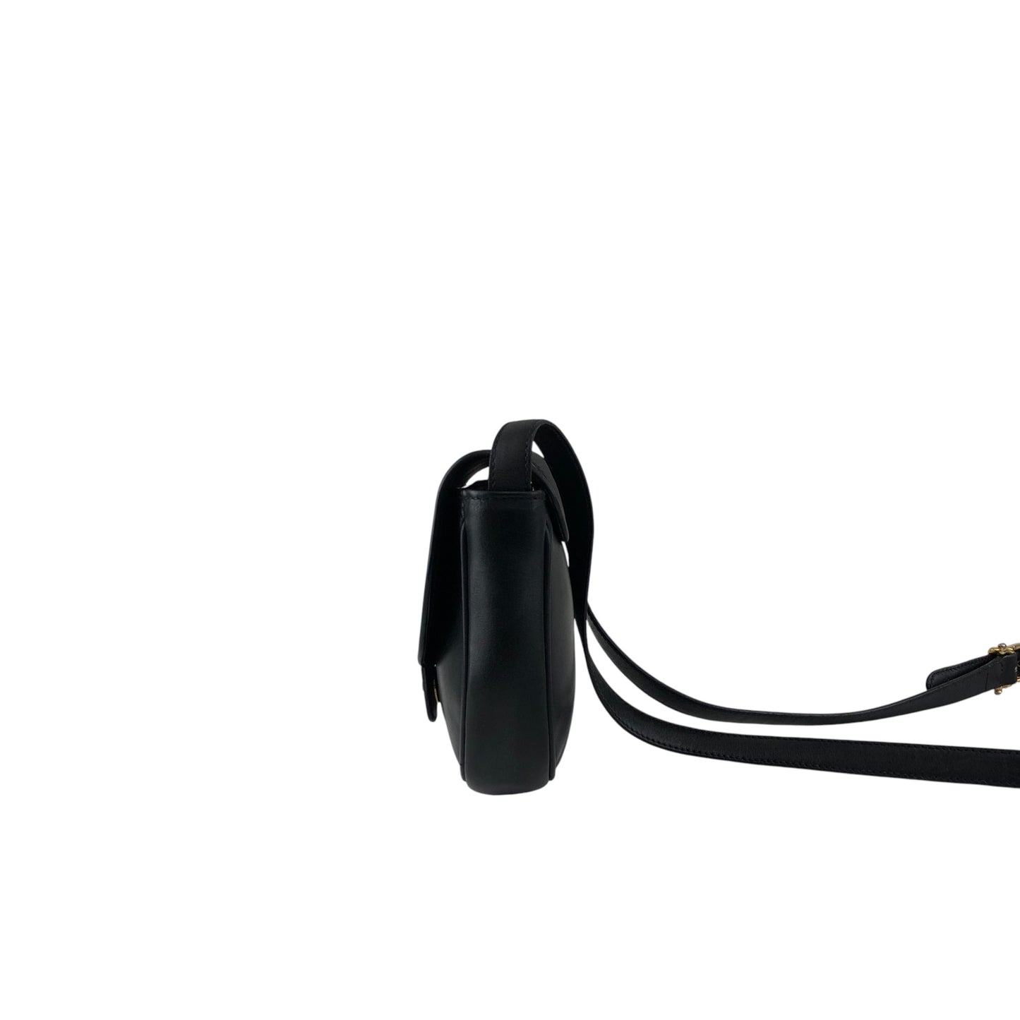 CELINE Triomphe Shoulder bag Black Vintage g3k6b3