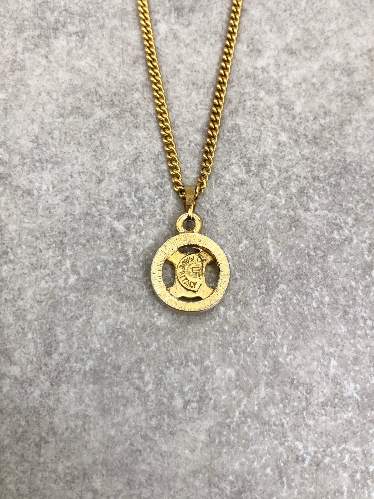 CELINE Triomphe Necklace Gold Vintage 4evd2y