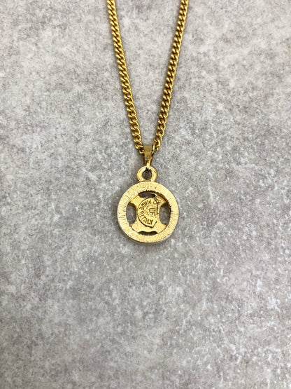 CELINE Triomphe Necklace Gold Vintage 4evd2y