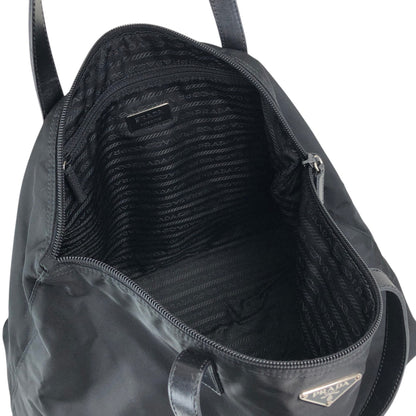 PRADA Tessuto Triangle Logo Handbag Totebag Black Vintage cxhrm8