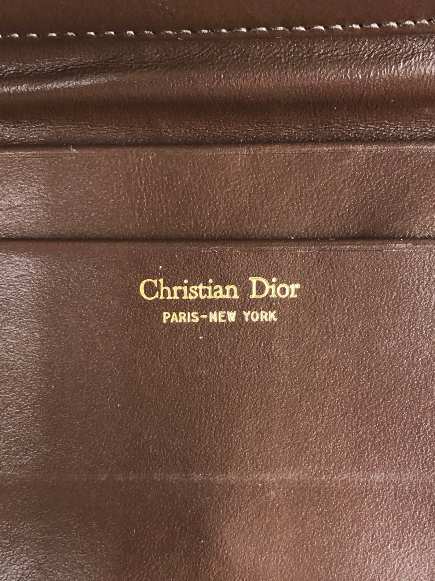 Christian Dior Trotter Clasp Folded Wallet Brown Vintage pvnvc5