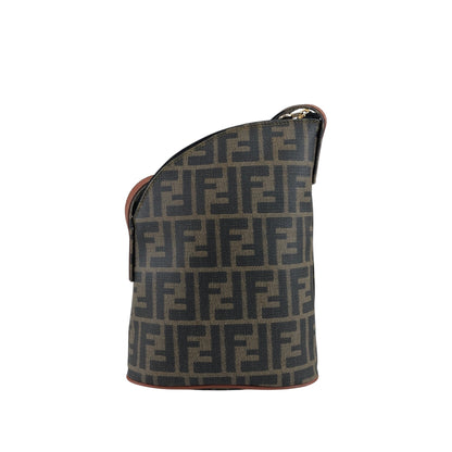 FENDI Zucca Logo Shoulder bag Brown Vintage eizakd