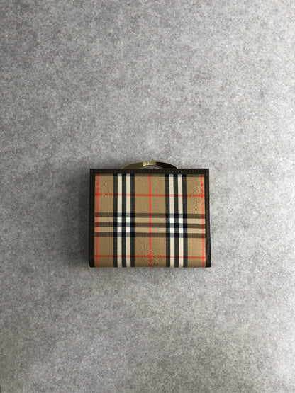 BURBERRY Nova Check Logo Folded Wallet Brown Vintage b5c22u