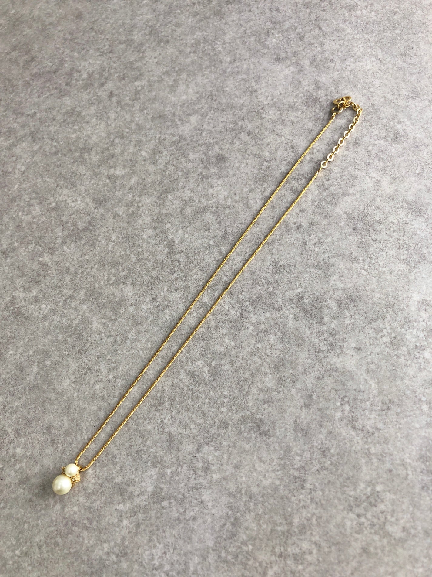 Christian Dior Fake Pearl Necklace Gold Vintage ntupyn