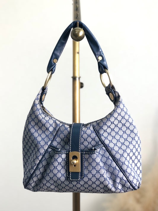 CELINE Blason Shoulder bag Navy Vintage b8yp2e