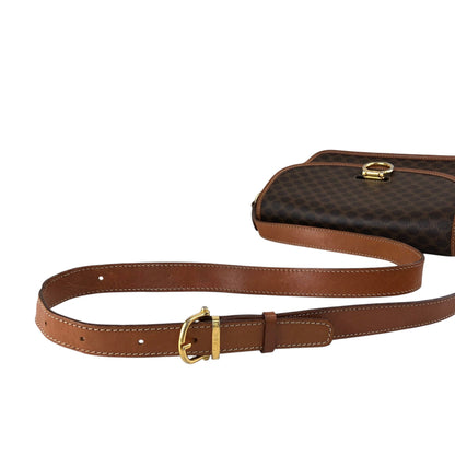 CELINE Macadam Gancini Shoulder bag Brown Vintage dtdg28