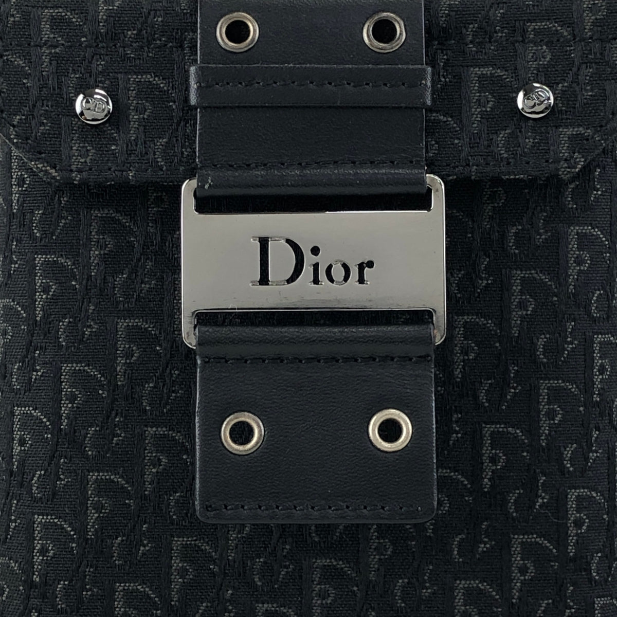 Christian Dior Logo Trotter Small Handbag Vanity bag Black Vintage kebsei