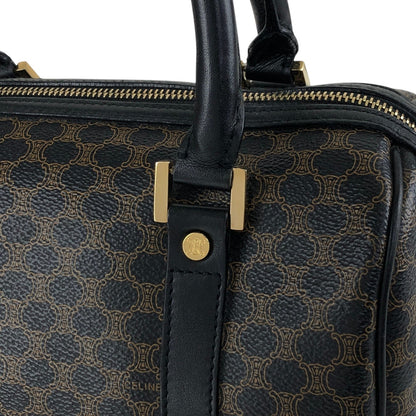 CELINE Macadam Small Boston bag Handbag Black Vintage py4p2e