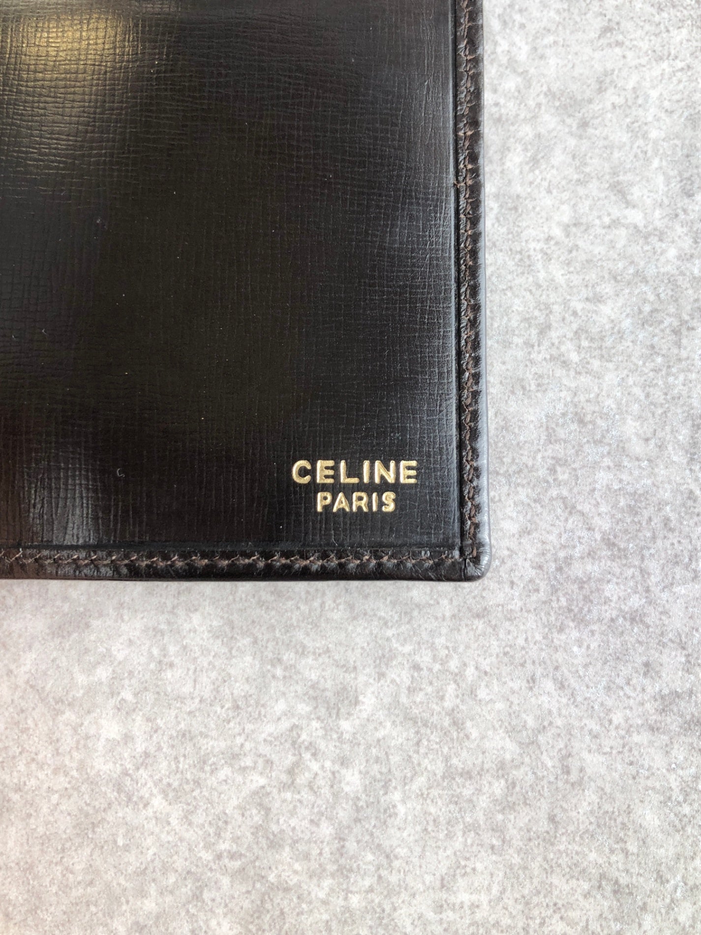 CELINE Gancini Long Wallet Black Vintage xfm7yd