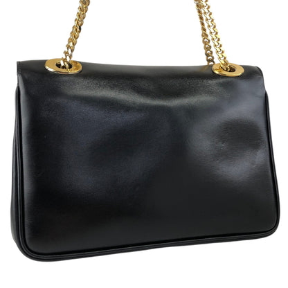 CELINE Blason Chain Shoulder bag Black Vintage gpayic