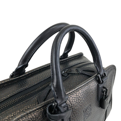 LOEWE Amazona Anagram Small Boston bag Handbag Metallic Black Vintage zmwhrn
