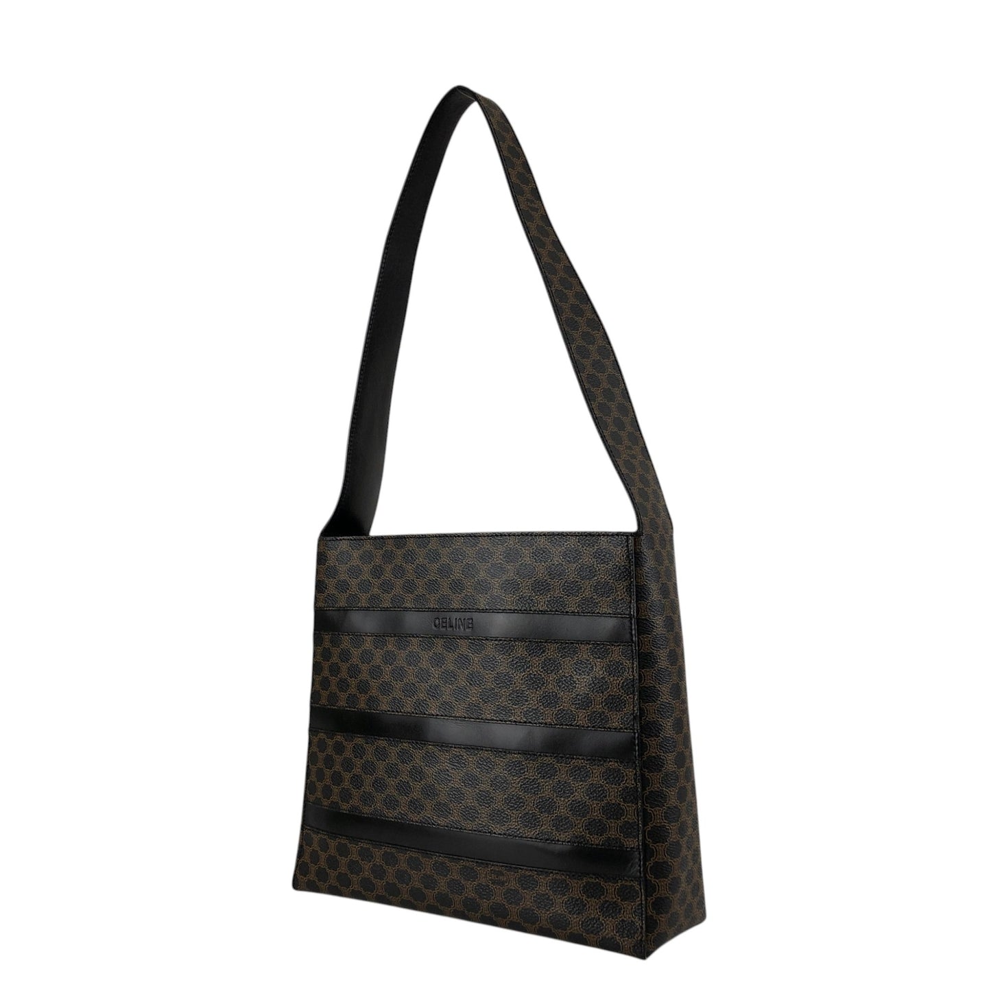 CELINE Macadam Shoulder bag Black Vintage t43kf8