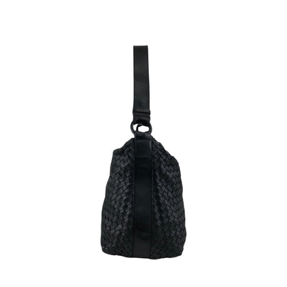 Bottega Veneta Intrecciato Shoulder bag Black Vintage w3k2a2