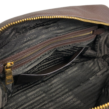 PRADA Logo Handbag Shoulder bag Brown Vintage wddeyg