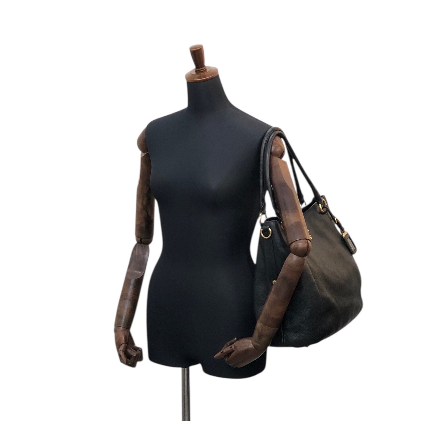 PRADA Logo Totebag Black Vintage f7udbt