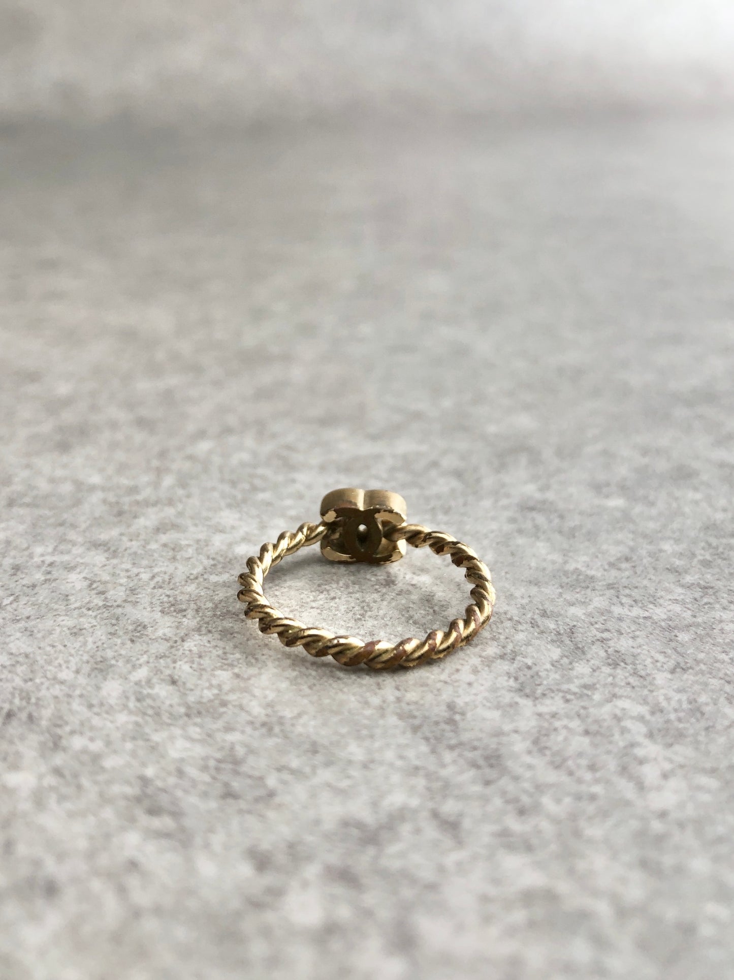 CHANEL Coco Mark Ring Gold Vintage pdxxgx