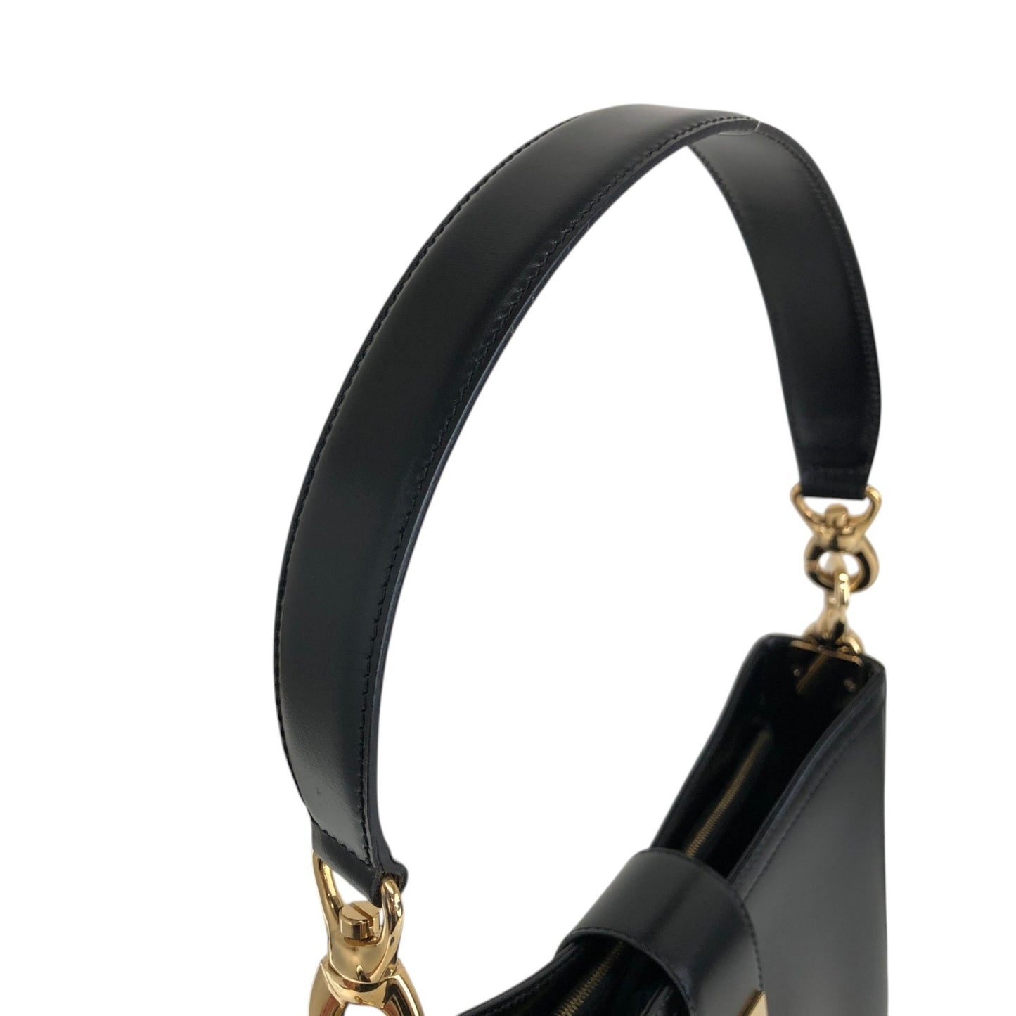 CELINE Gancini Shoulder bag Black Vintage ucswkg