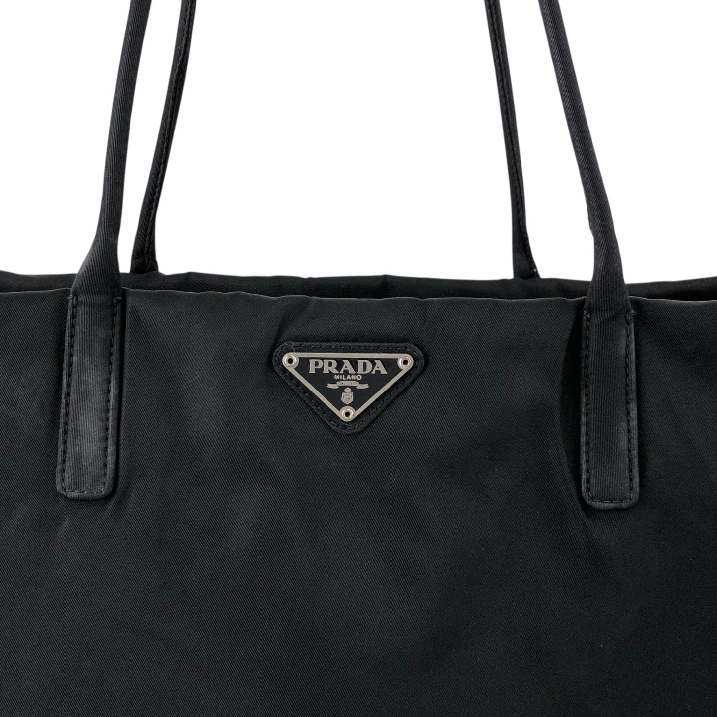 PRADA Tessuto Triangle Logo Totebag Black Vintage a5e385