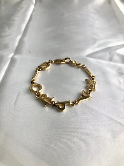 Christian Dior CD Logo Motif Bracelet Gold Vintage zfejdh