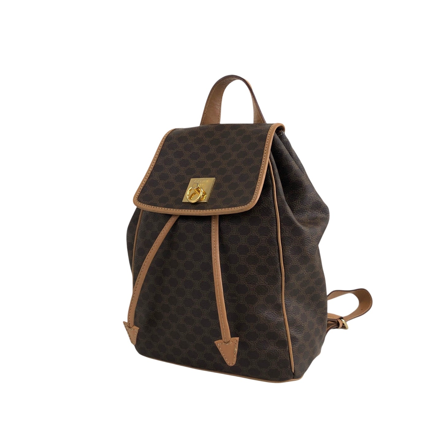 CELINE Macadam Gancini Backpack Brown Vintage mf5k3j