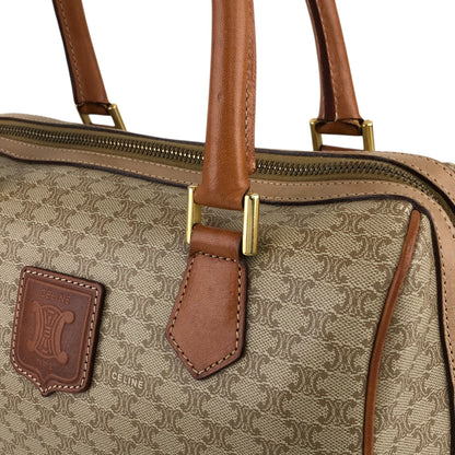 CELINE Macadam Blason Handbag Boston bag Beige Vintage t7x7kn