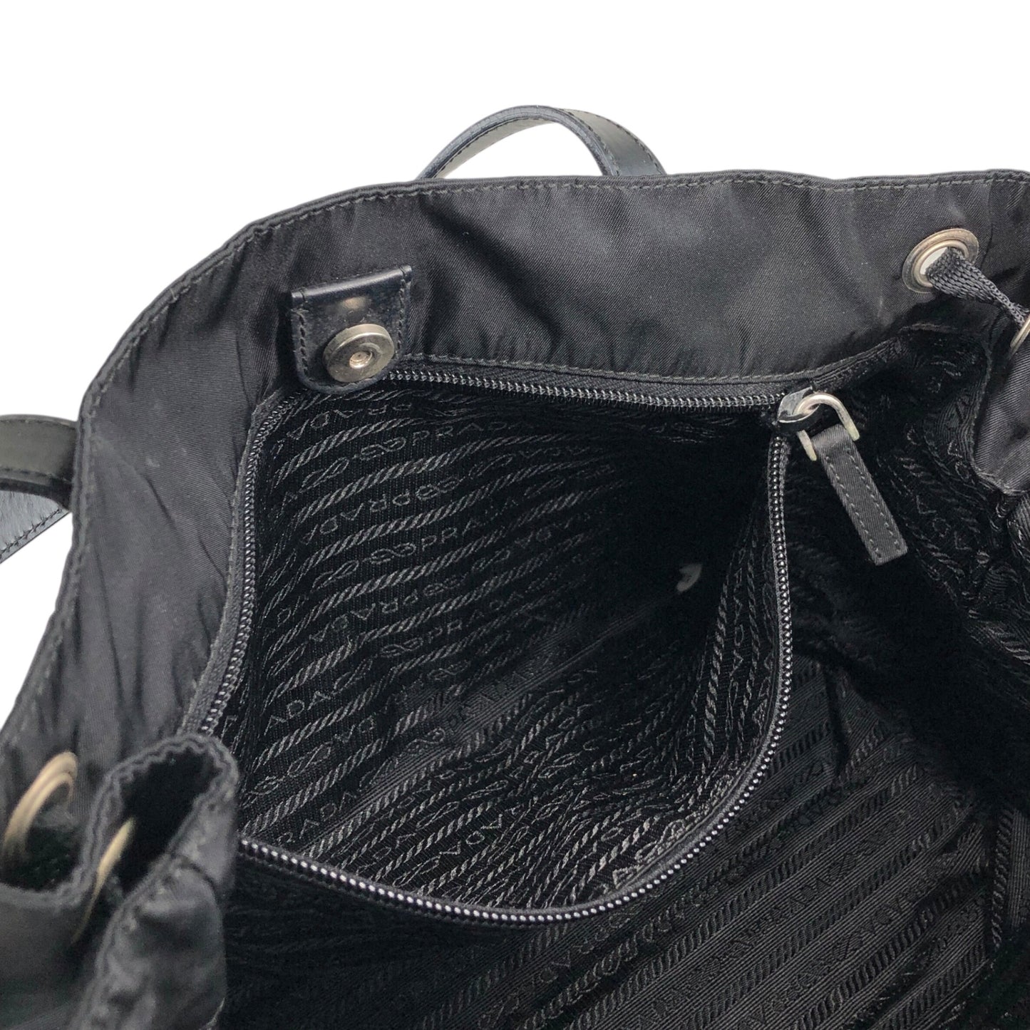 PRADA Triangle Logo Front Buckle  Totebag Black Vintage 7sstfx